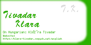 tivadar klara business card